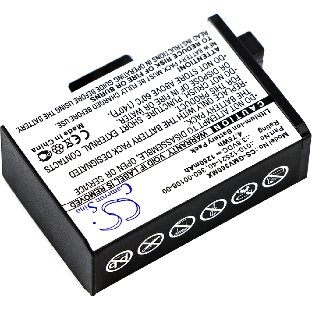 Reverse label CS-GMV360MX hard-case Garmin Virb 360 battery