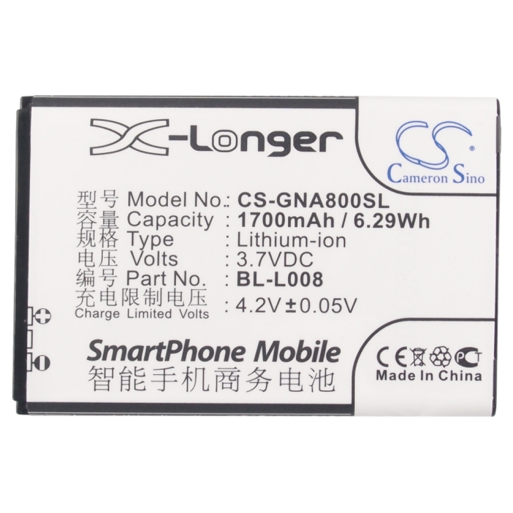 Battery compatible with GIONEE CS-GNA800SL