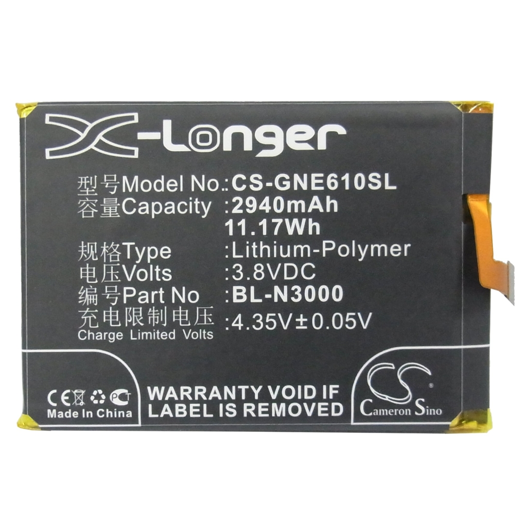Battery compatible with BLU GIONEE CS-GNE610SL