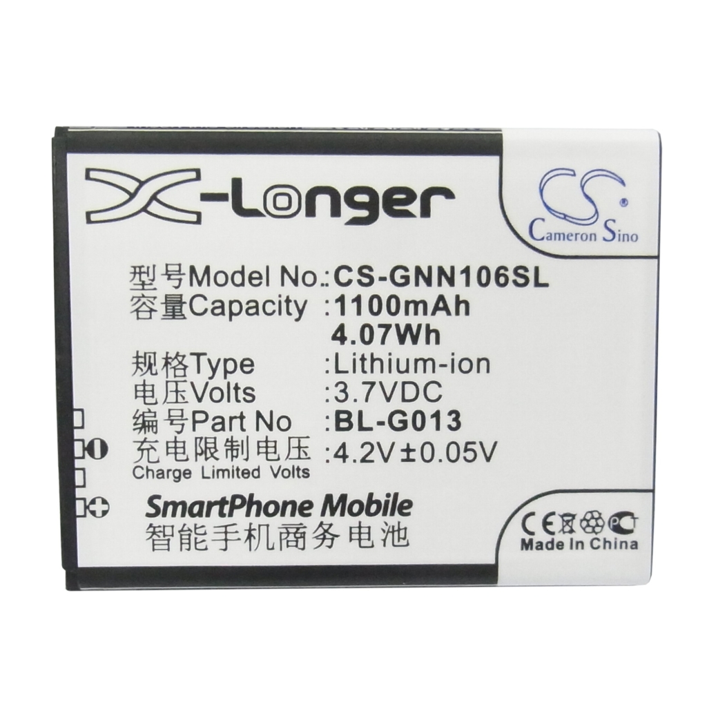 Battery compatible with GIONEE CS-GNN106SL