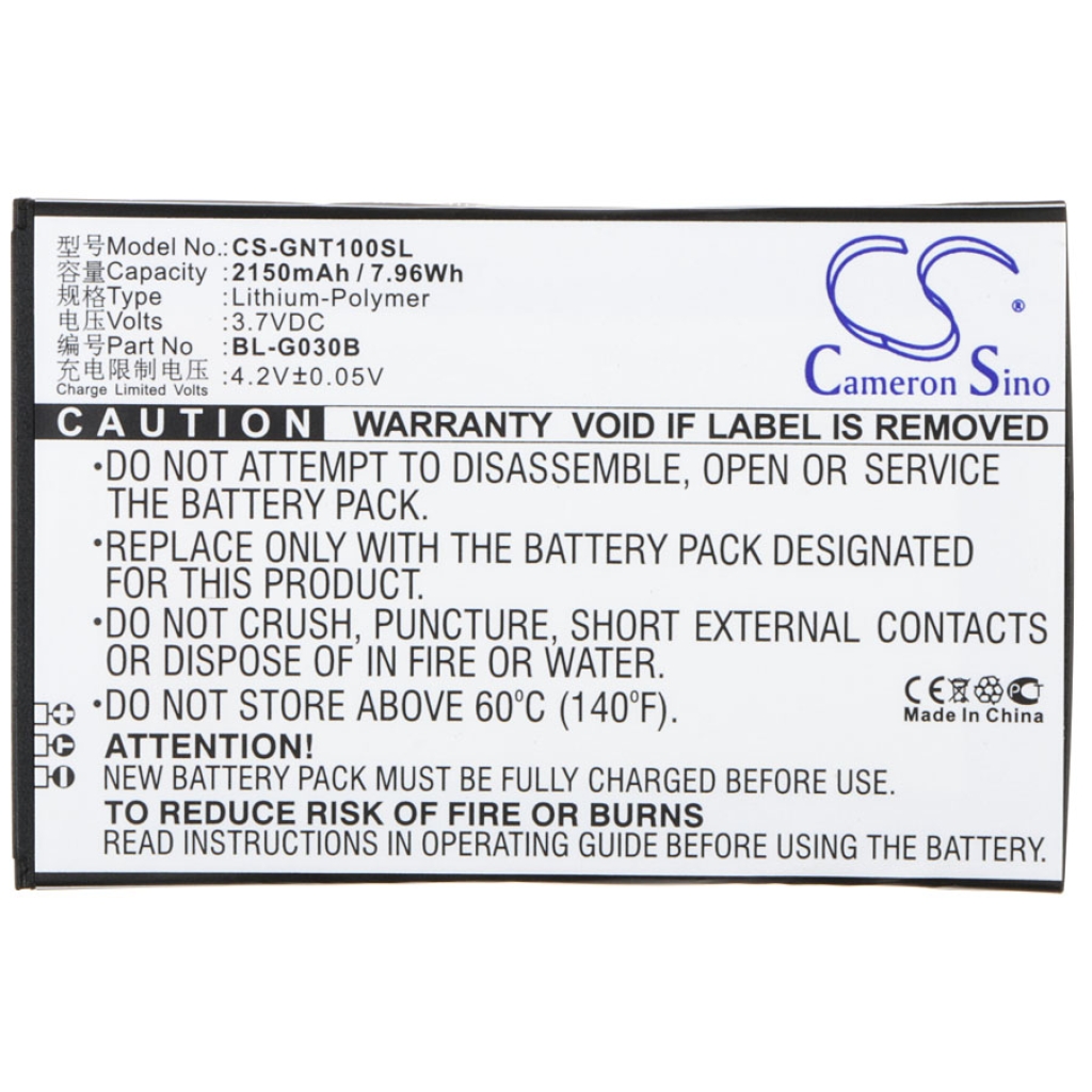 Battery compatible with GIONEE CS-GNT100SL