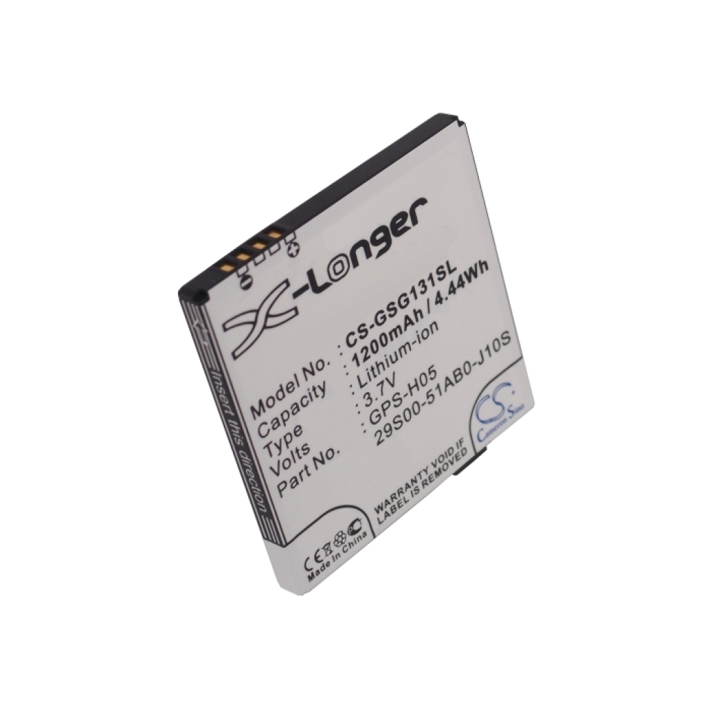 Cameron Sino X-Longer CS-GSG131SL GPS battery front label angled showing 4-pad gold contacts