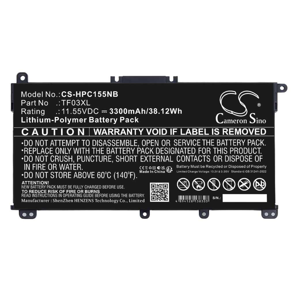 Batteries compatible with HP Pavilion 14-BF 14-BF000NO 14-BF001TX CS-HPC155NB