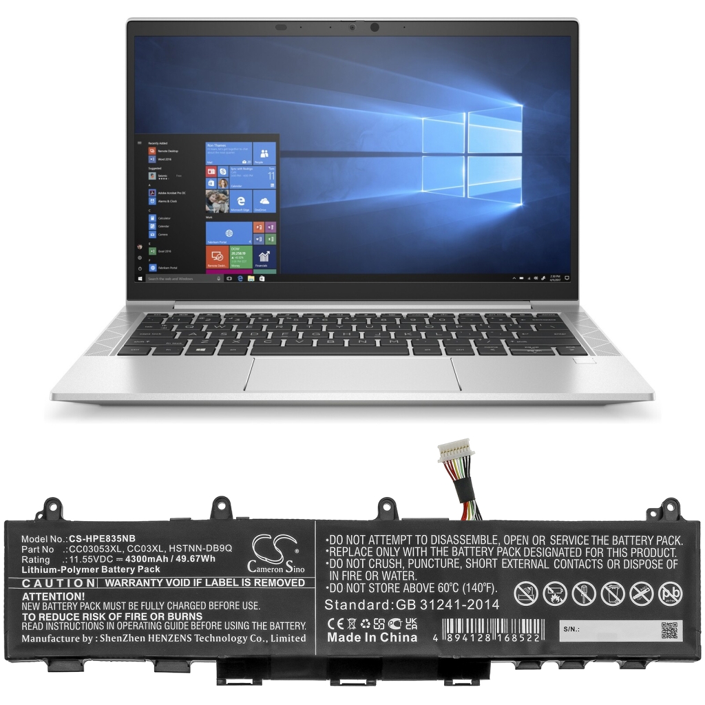 Batteries compatible with HP ZBook Firefly 14 G7 Firefly 14 G7 1Z1N8PA Firefly 14 G7 201W0PA CS-HPE835NB