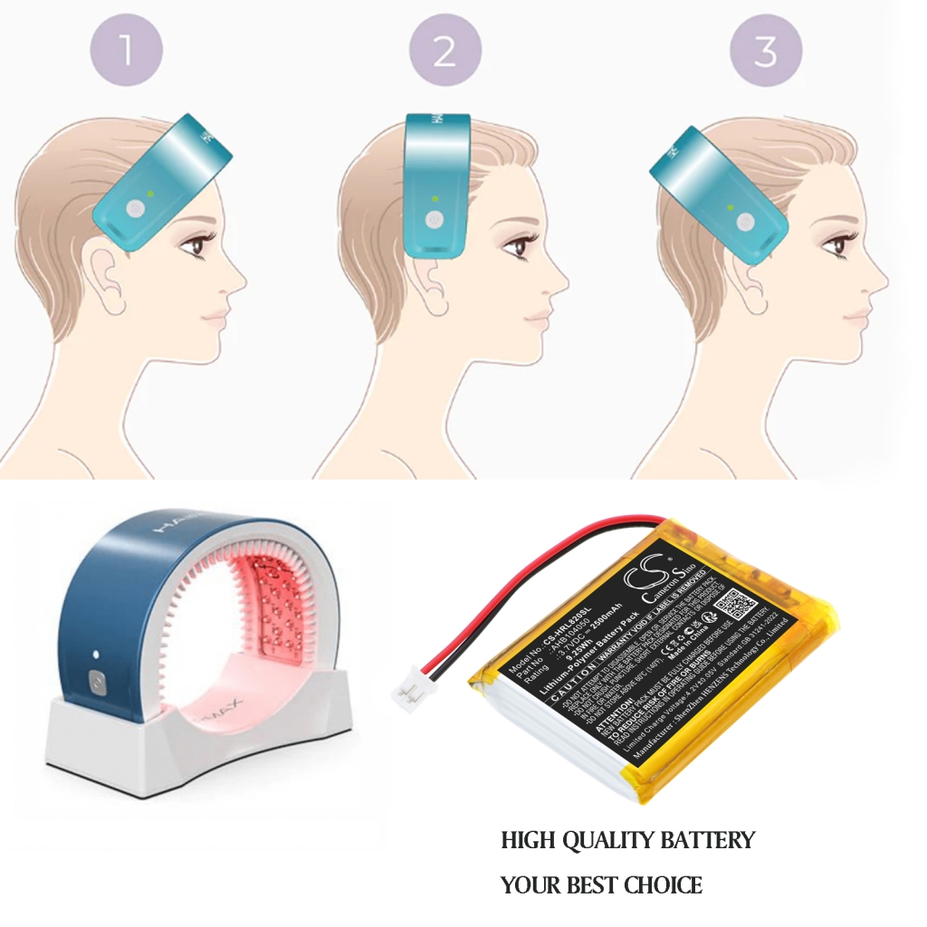 Compatible battery replacement for Hairmax AHB104050