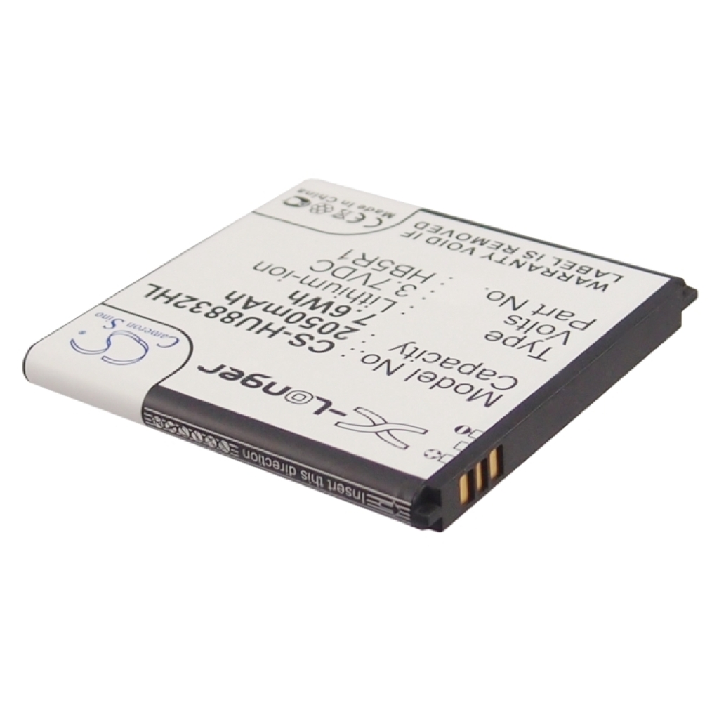 CS-HU8832HL 2050mAh 7.6Wh battery label reversed angle view