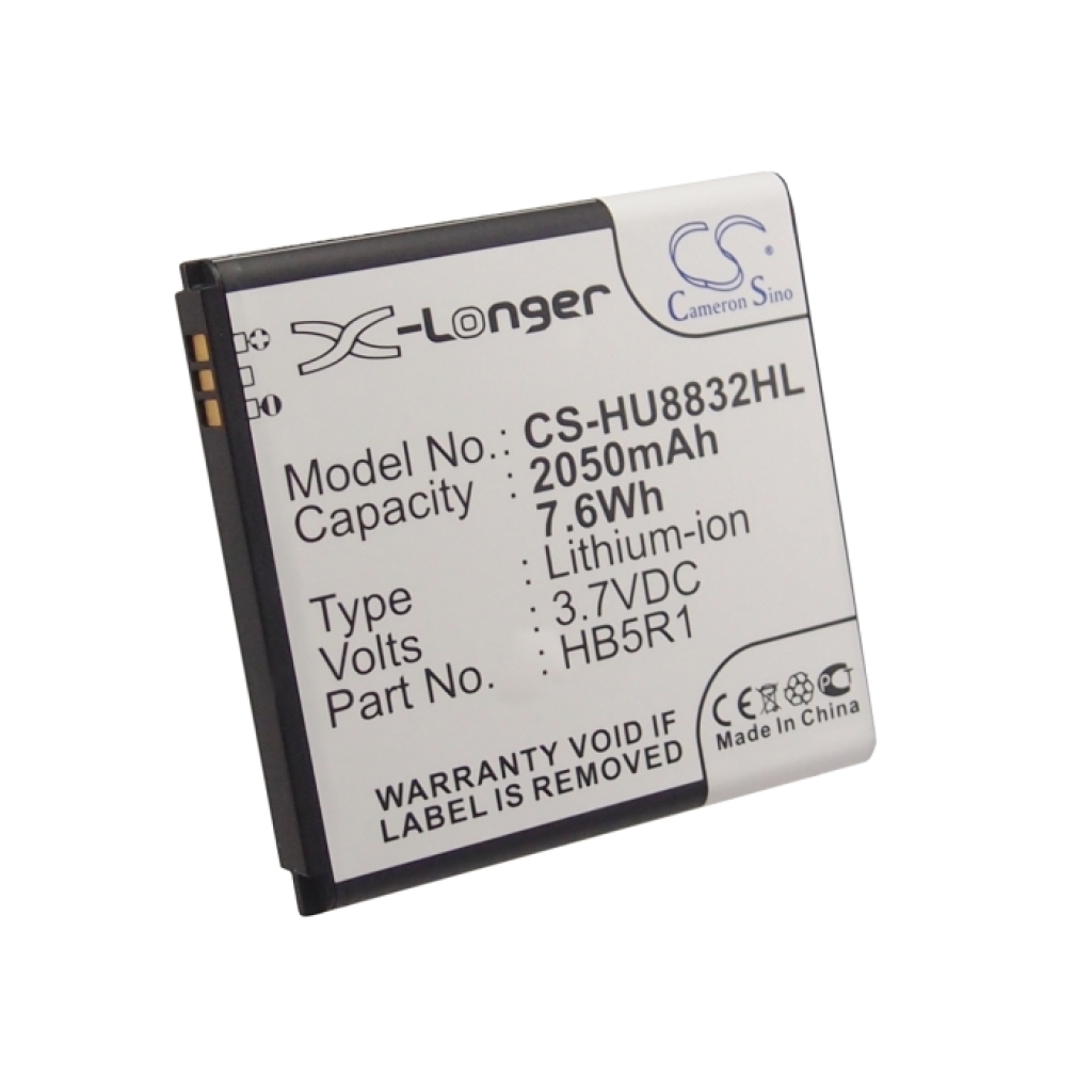 Clear label view CS-HU8832HL 2050mAh 7.6Wh 3.7VDC HB5R1 Cameron Sino