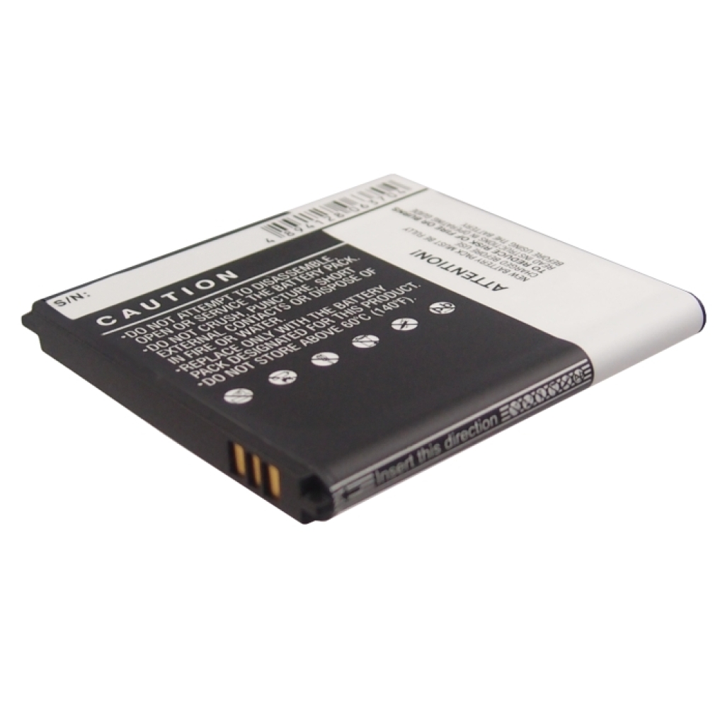 CS-HU8832XL battery caution side with barcode at top and contacts at bottom