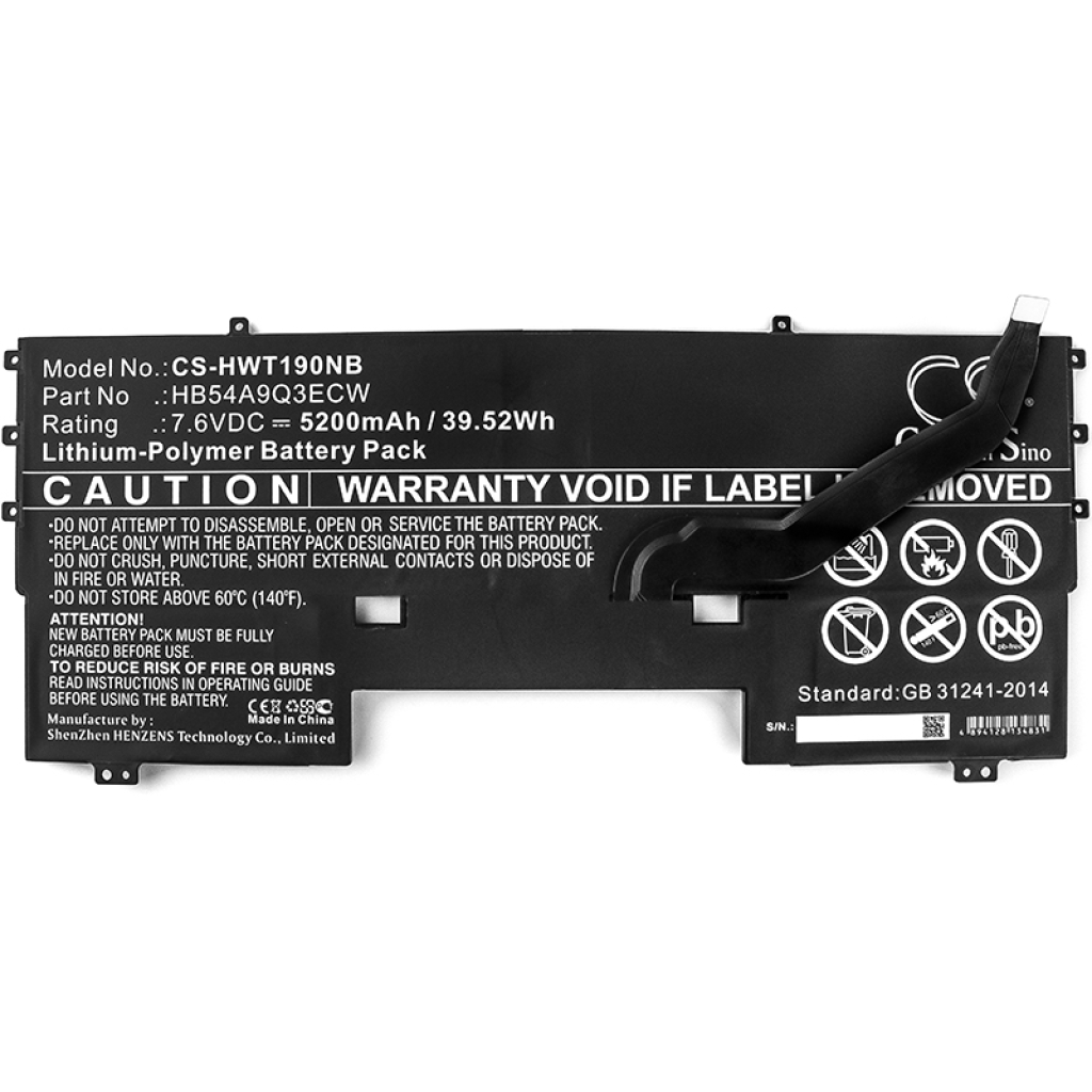Battery compatible with Huawei CS-HWT190NB