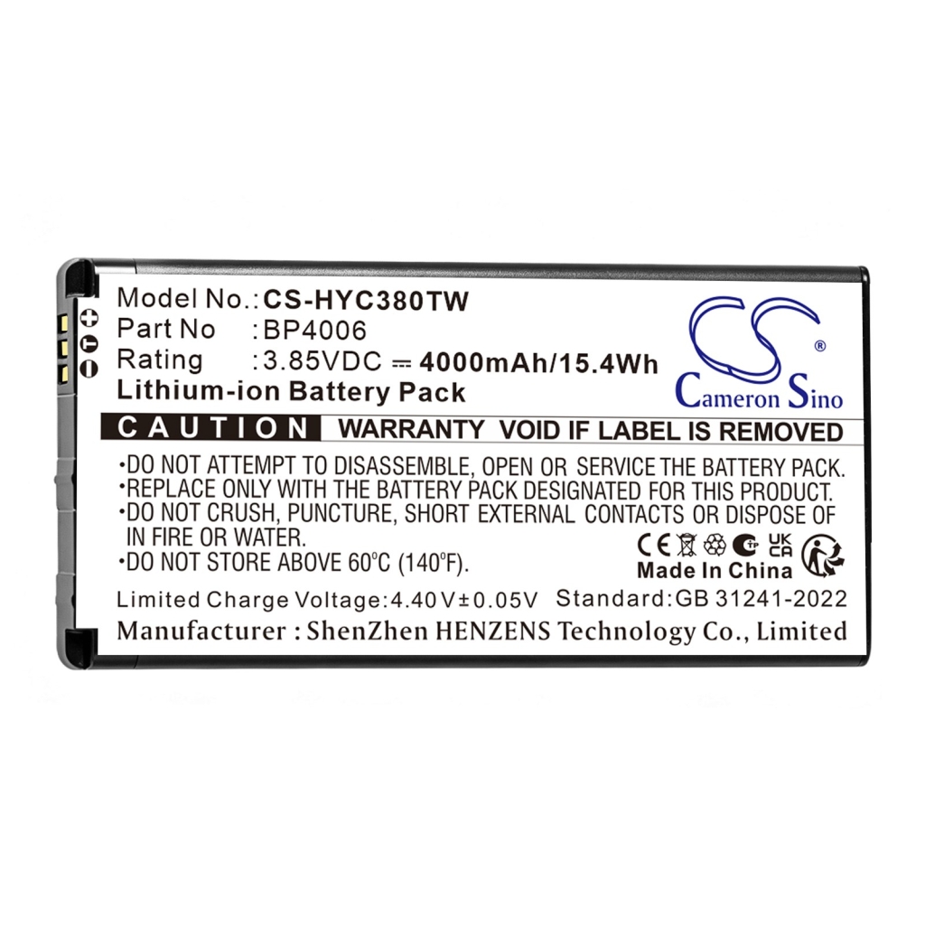 Battery compatible with Hytera CS-HYC380TW