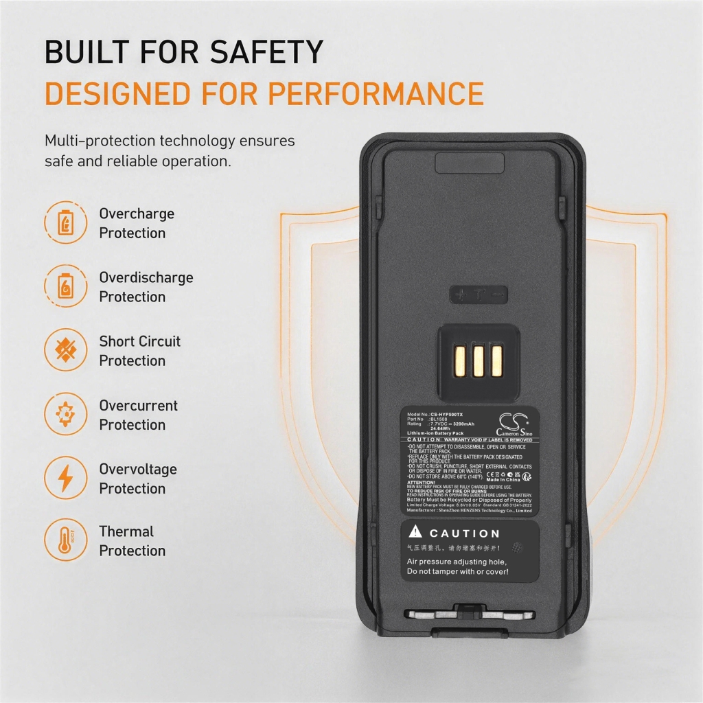 Battery compatible with Hytera CS-HYP500TX