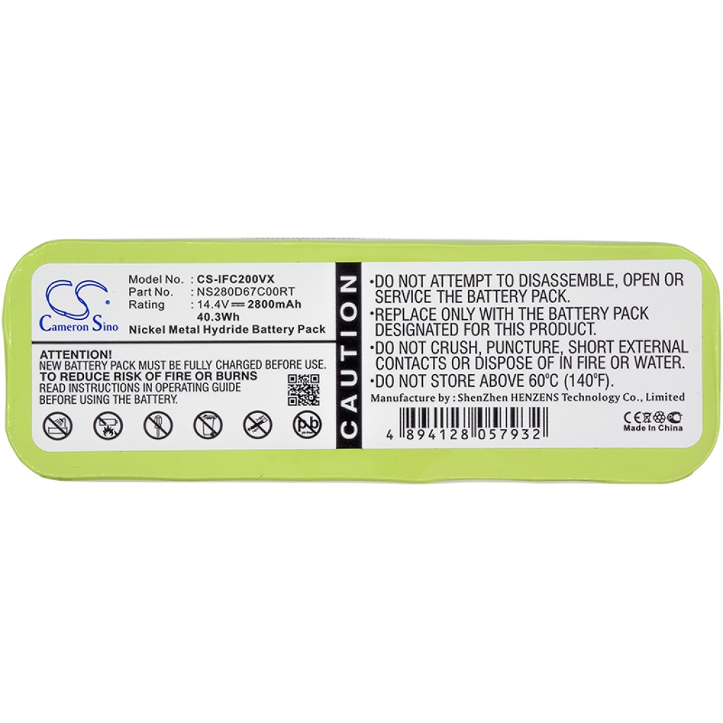 Compatible battery replacement for Aircraftvacuums NS280D67C00RT