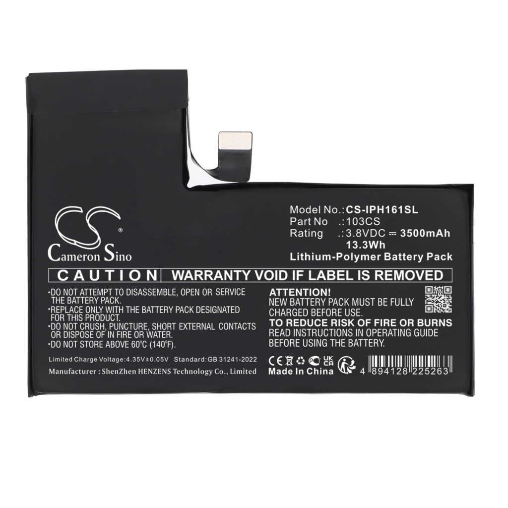 Mobile Phone Battery Apple CS-IPH161SL