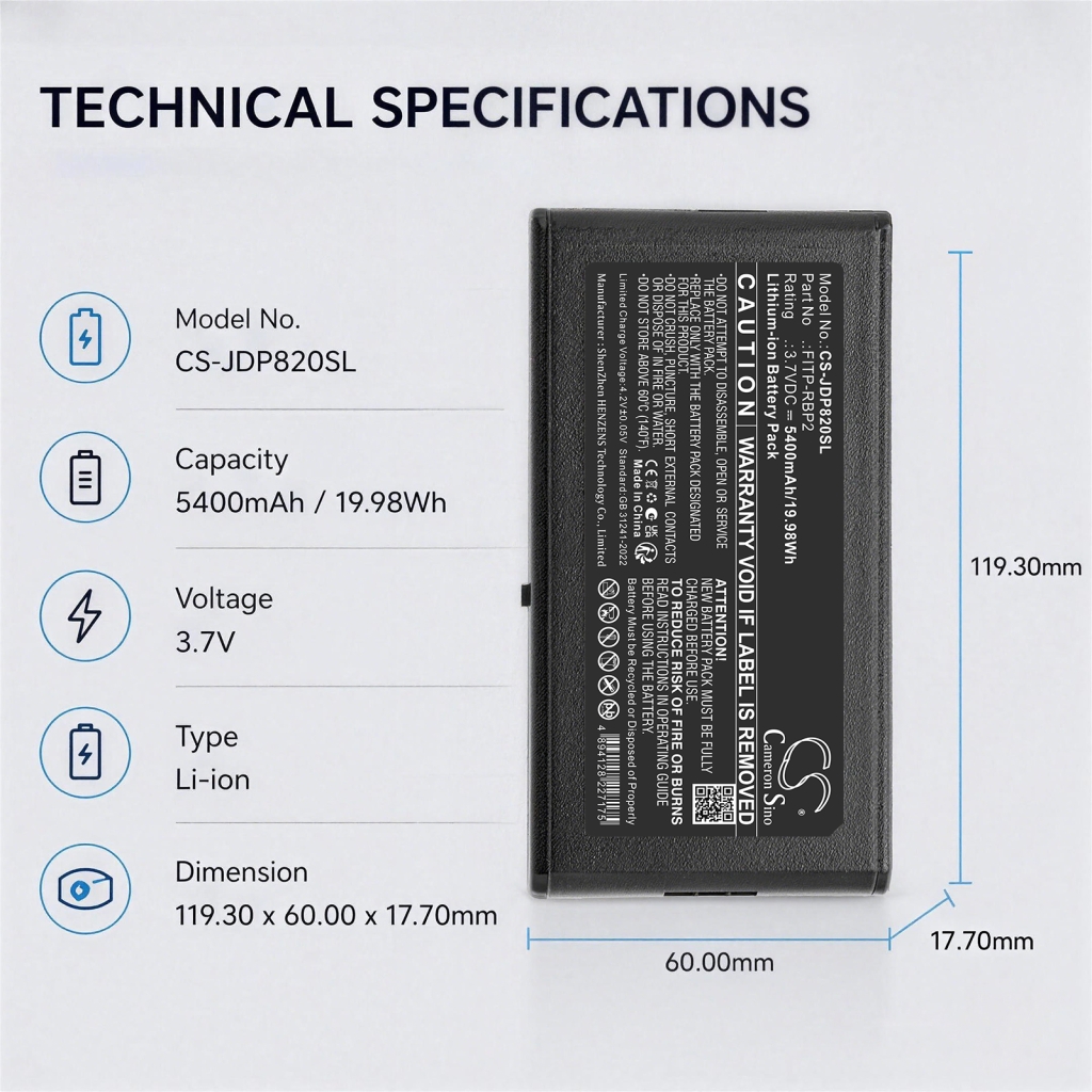 Battery compatible with Viavi CS-JDP820SL