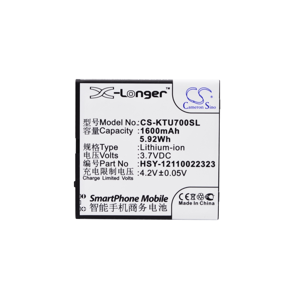 Battery compatible with K-Touch CS-KTU700SL
