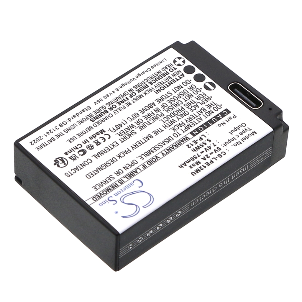 Compatible battery replacement for Canon LP-E12