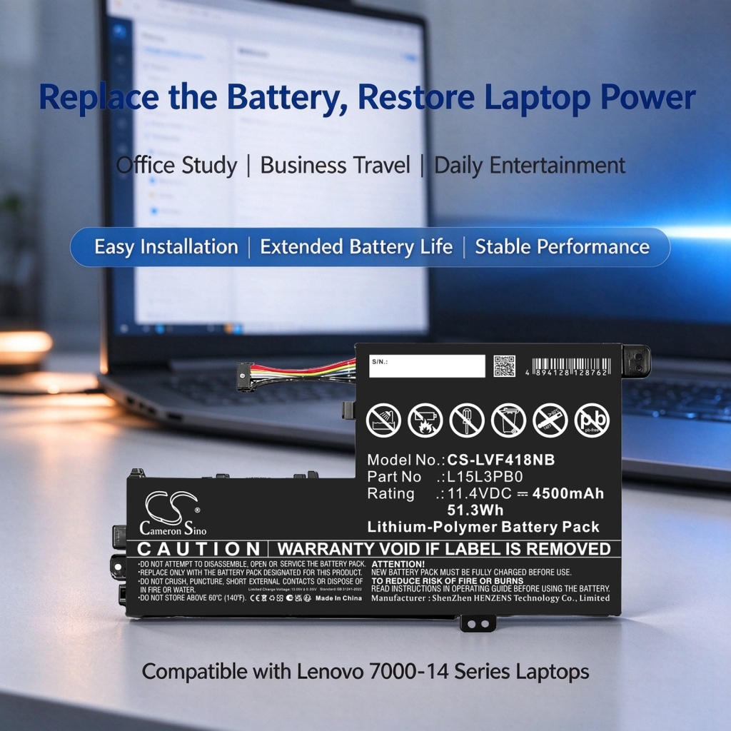 Batteries compatible with Lenovo IdeaPad 320S-14IKBR 320S-14IKBR(81BN) 320S-14IKBR(81BN004PGE) CS-LVF418NB
