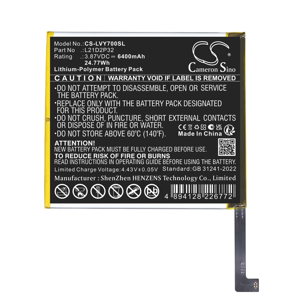 Battery compatible with Lenovo CS-LVY700SL