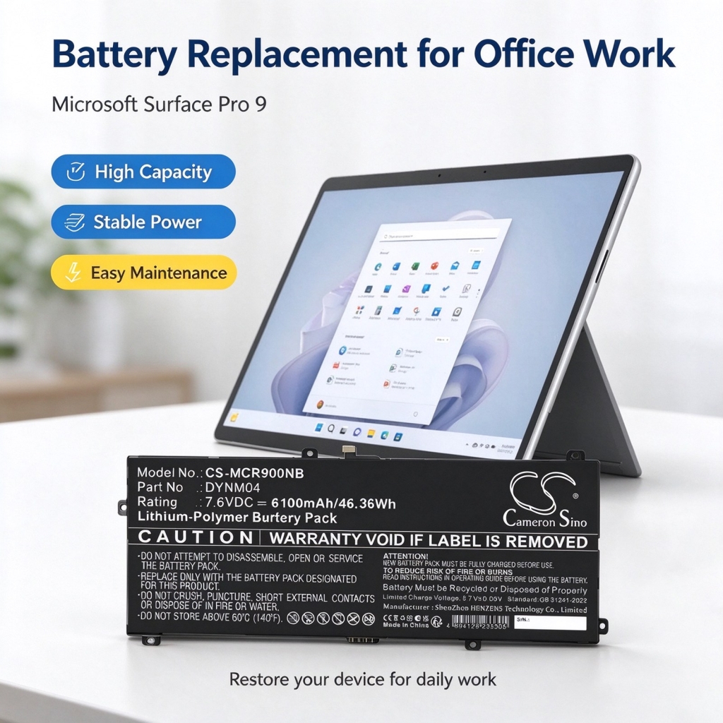Batteries compatible with Microsoft Surface Pro 9 Pro 9 2032 CS-MCR900NB