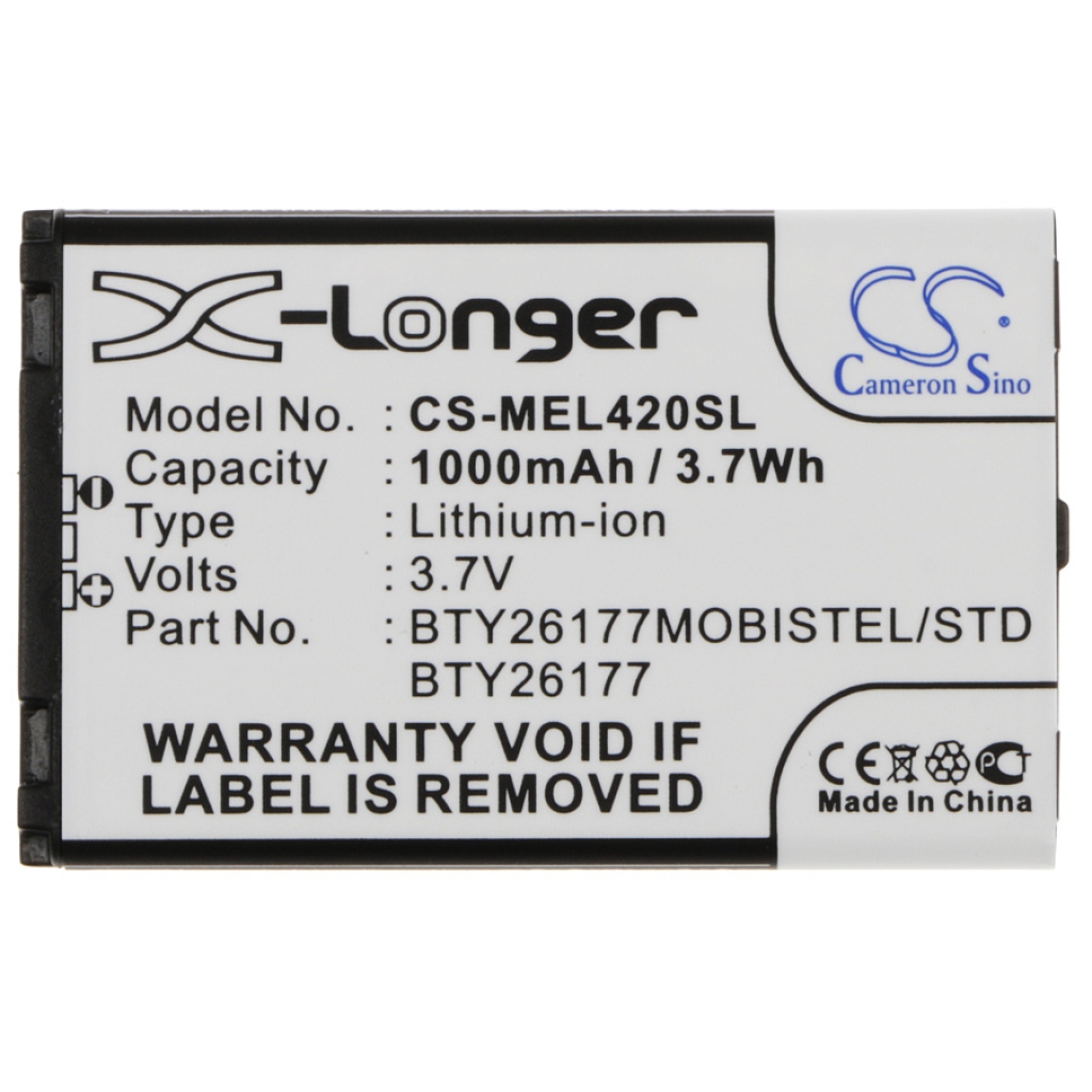 Battery compatible with Mobistel CS-MEL420SL