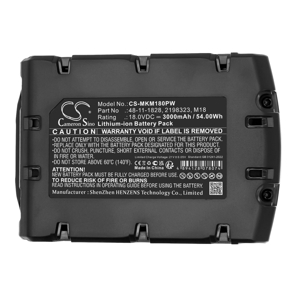 Battery compatible with Milwaukee Berner Geberit Novopress Fromm Atlas copco CS-MKM180PW