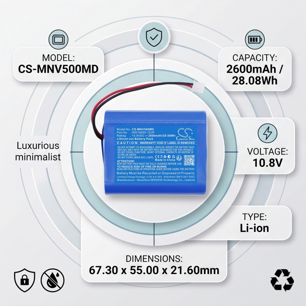 Battery compatible with Medevo CS-MNV500MD