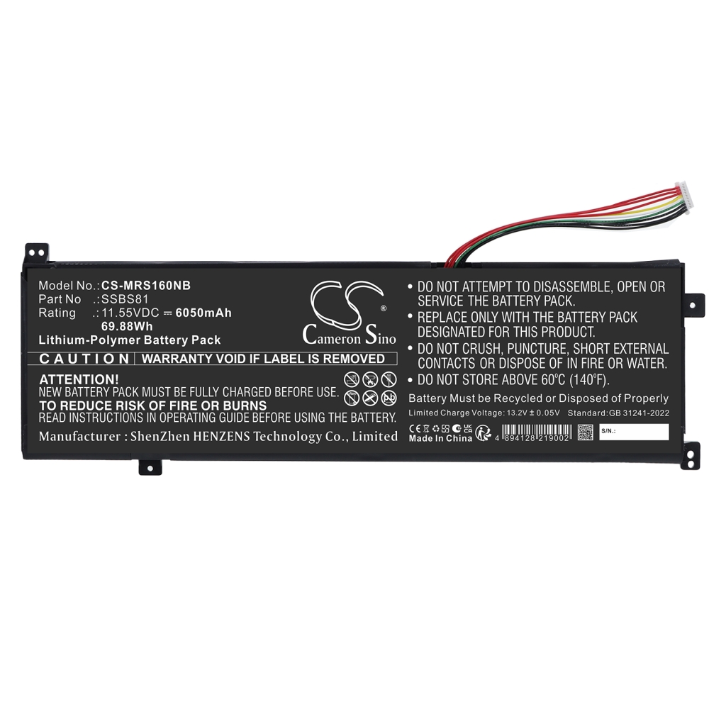 Battery compatible with Mechrevo CS-MRS160NB