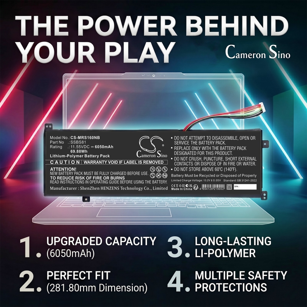 Battery compatible with Mechrevo CS-MRS160NB