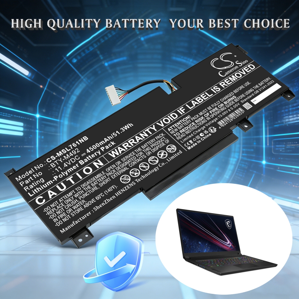 Battery for MSI Pulse GL76 11UEK-080XRU