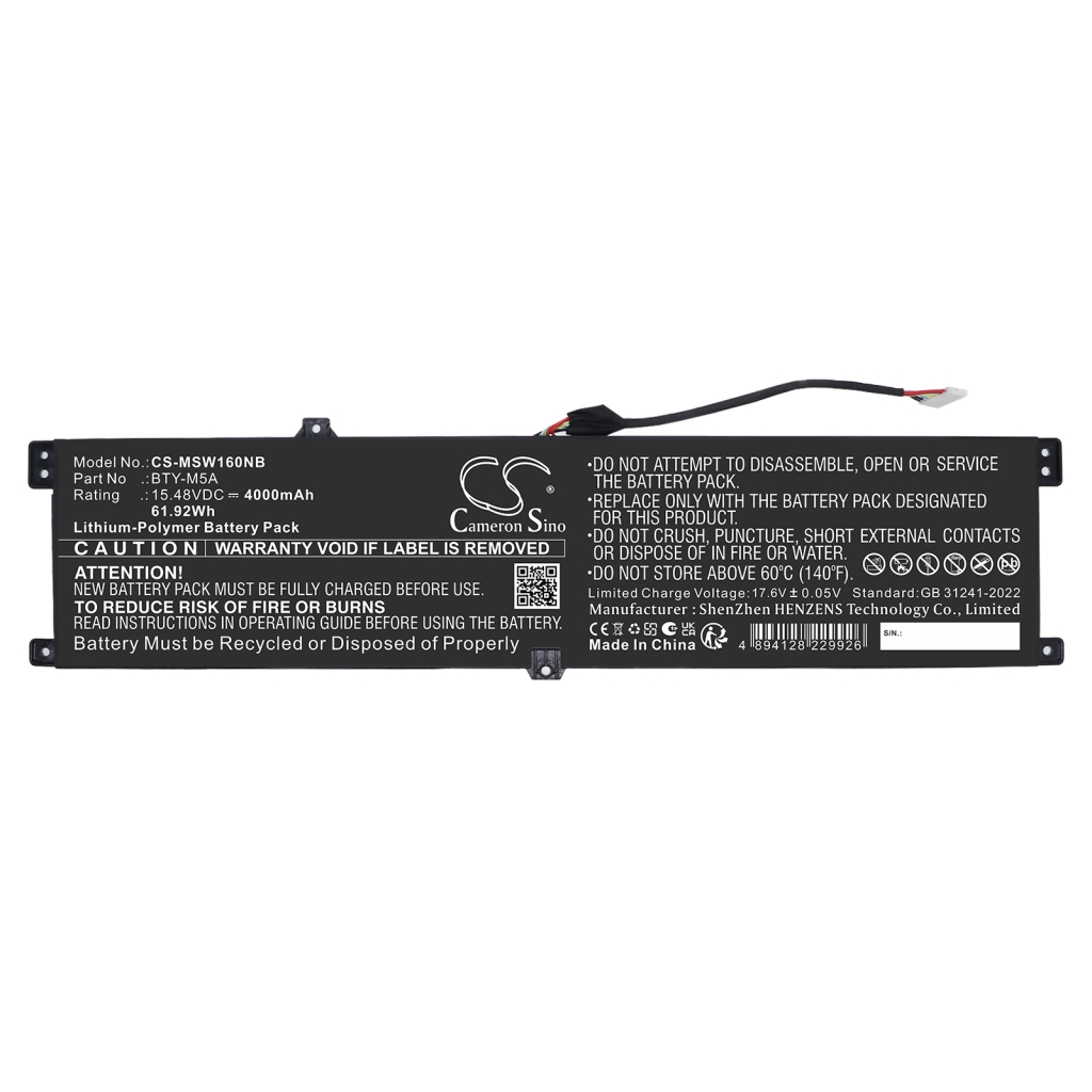 Battery compatible with Notebook battery