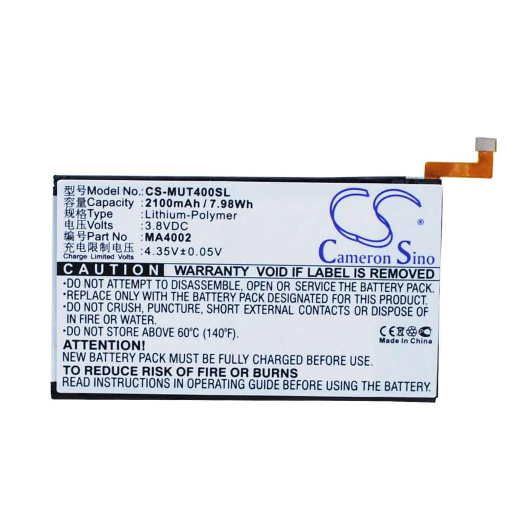 Compatible battery replacement for Meitu MA4002