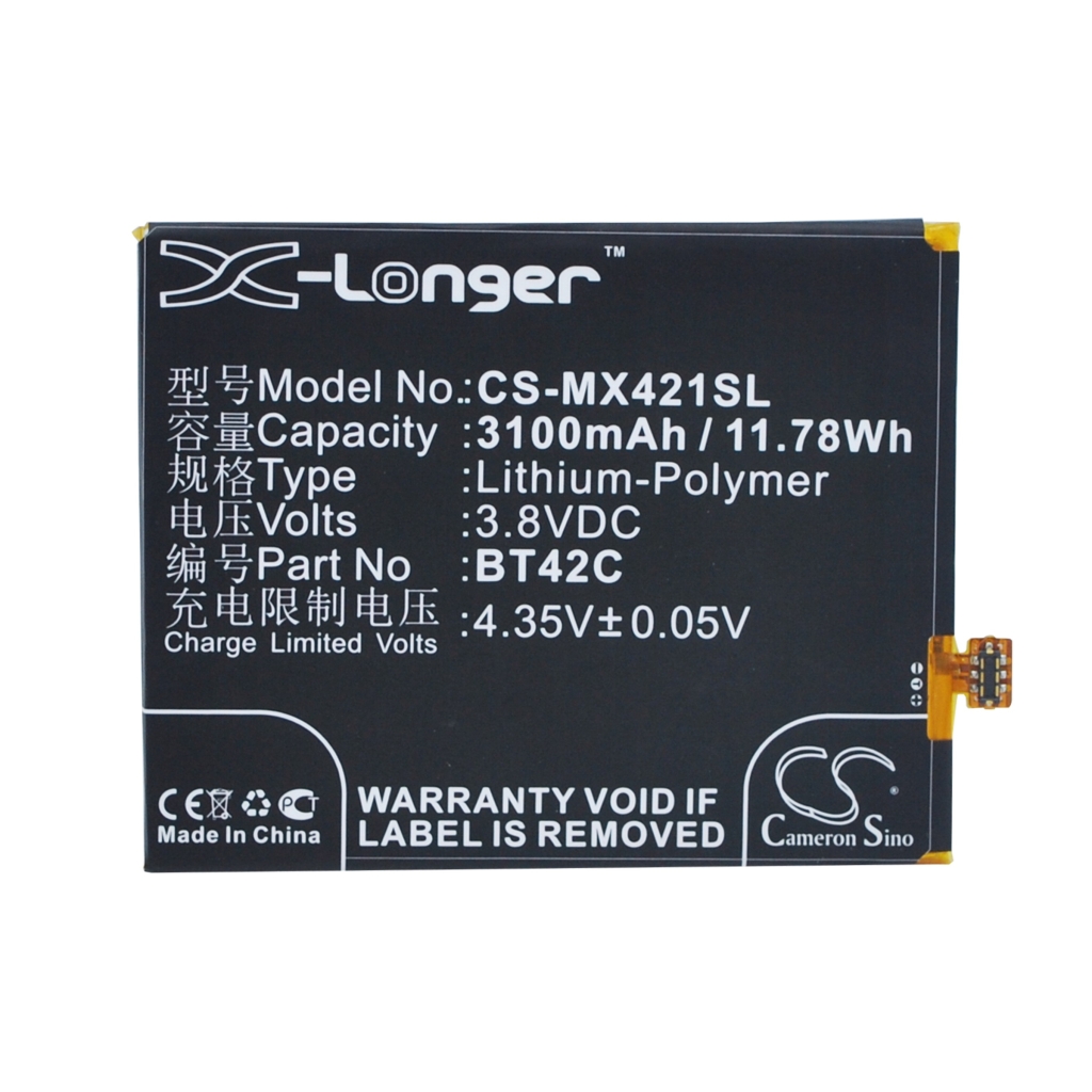 Compatible battery replacement for MeiZu BT42C