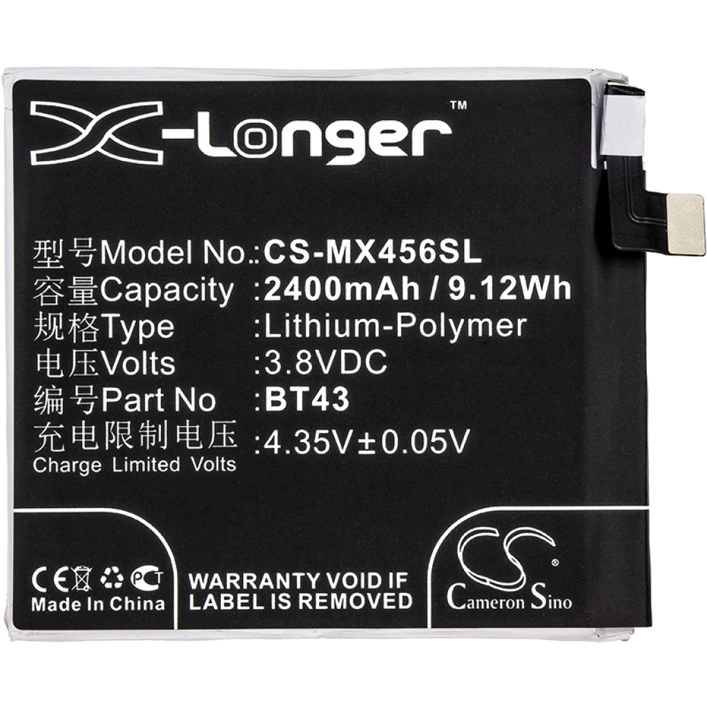 Compatible battery replacement for MeiZu BT43