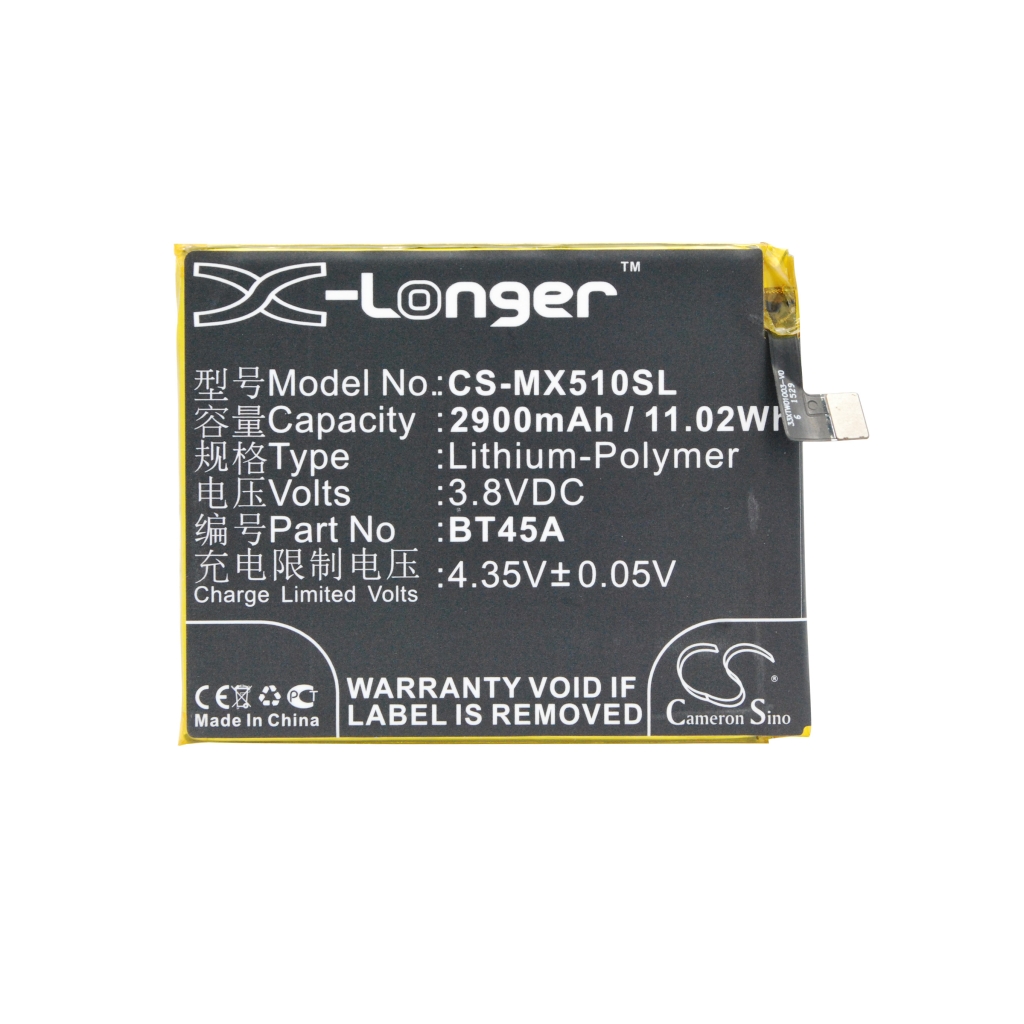 Compatible battery replacement for MeiZu BT45A