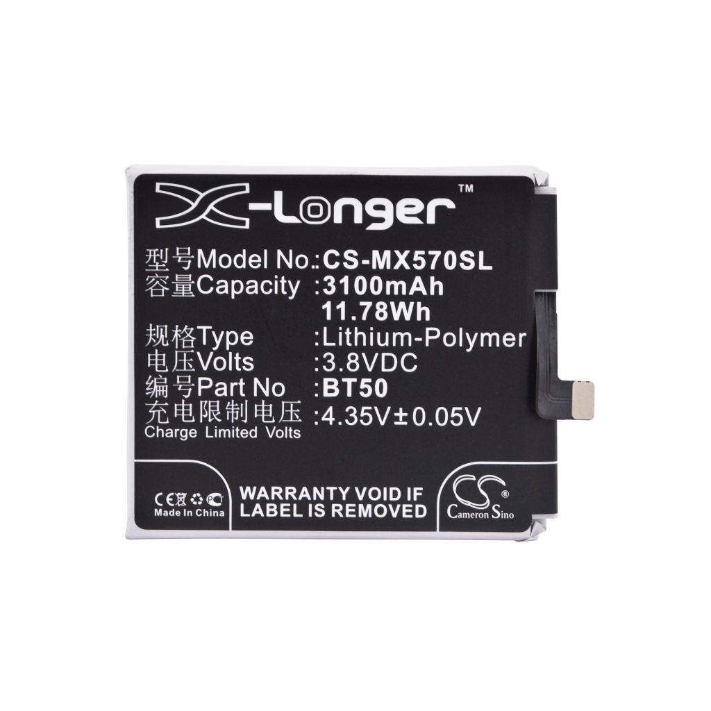Compatible battery replacement for MeiZu BT50