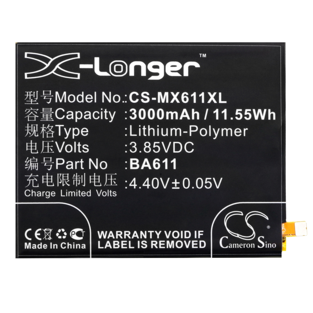 Compatible battery replacement for Meilan BA611