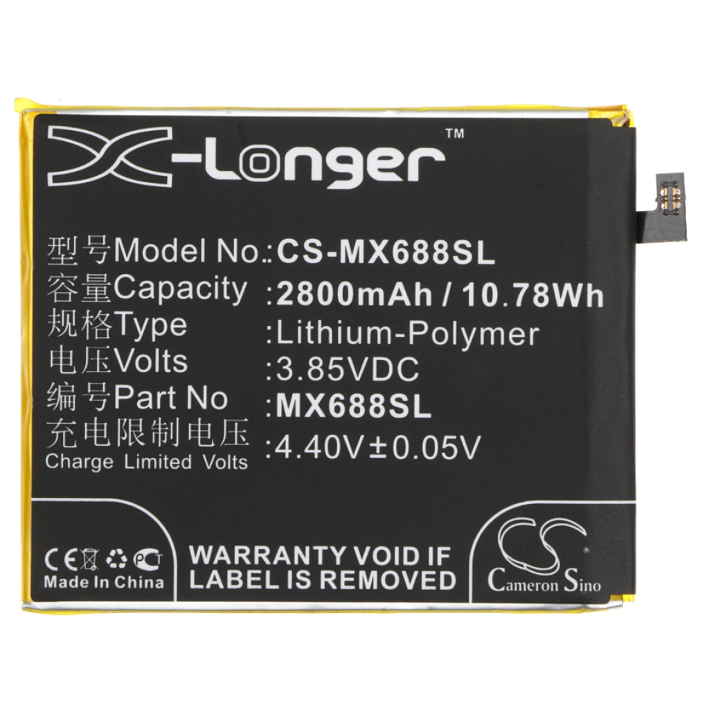 Compatible battery replacement for MeiZu BT68