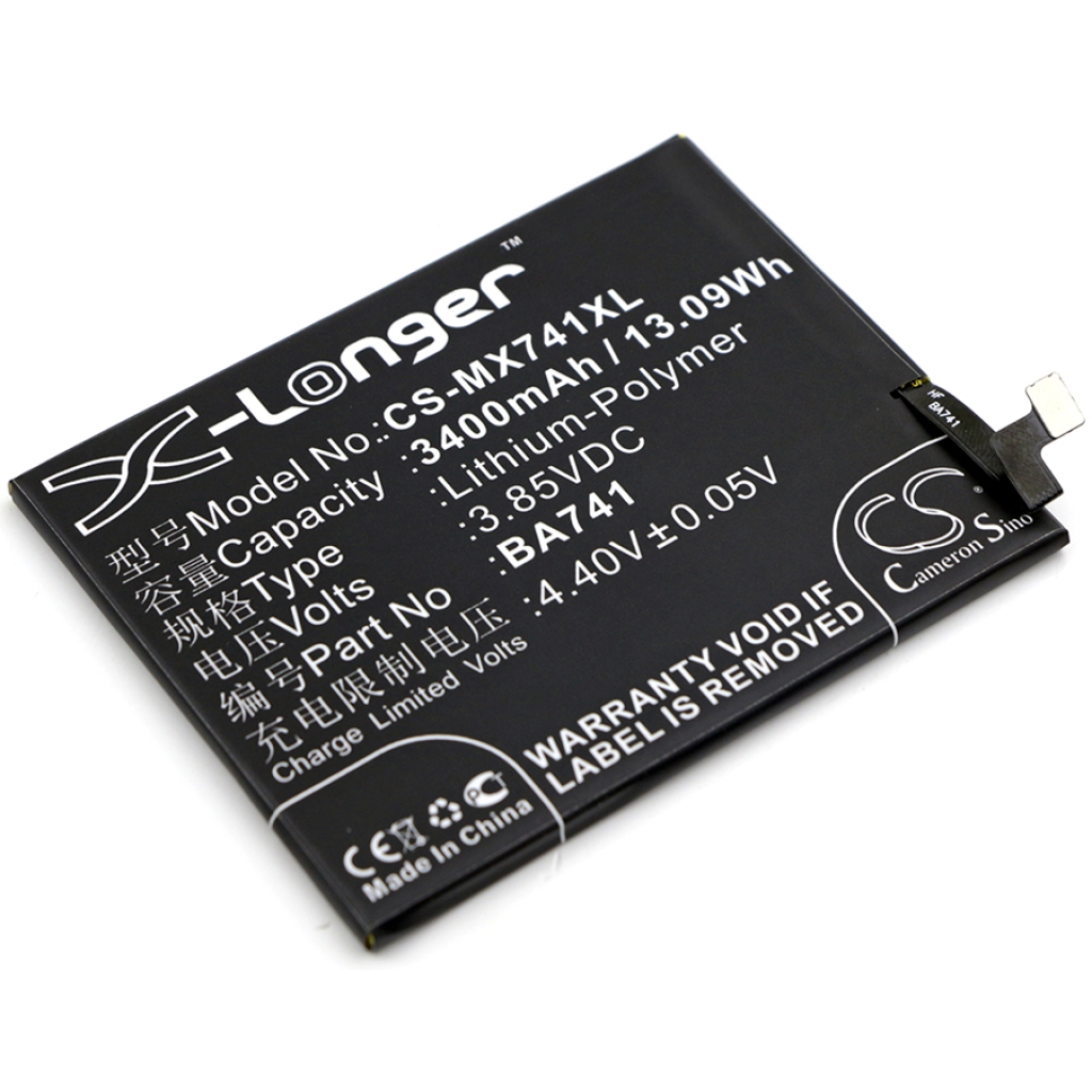 Compatible battery replacement for MeiZu BA741