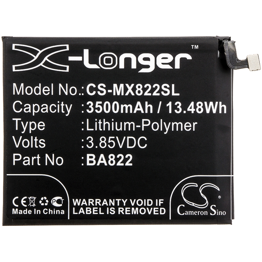 Compatible battery replacement for MeiZu BA822
