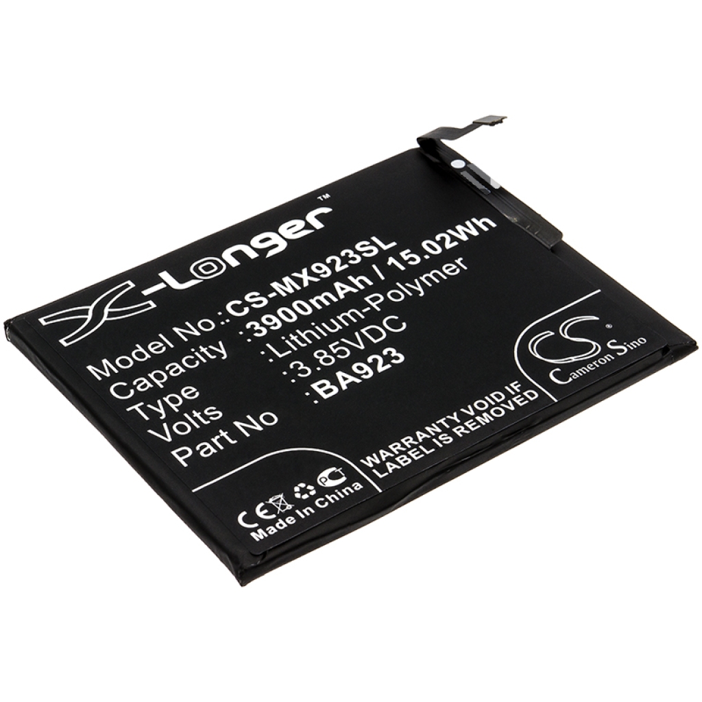 Compatible battery replacement for MeiZu BA923