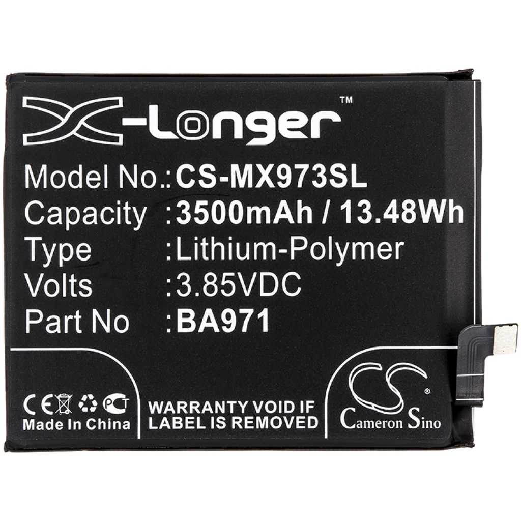 Compatible battery replacement for MeiZu BA971