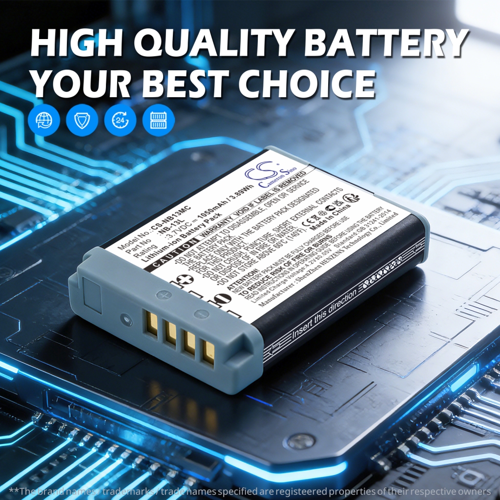 Battery compatible with Canon CS-NB13MC