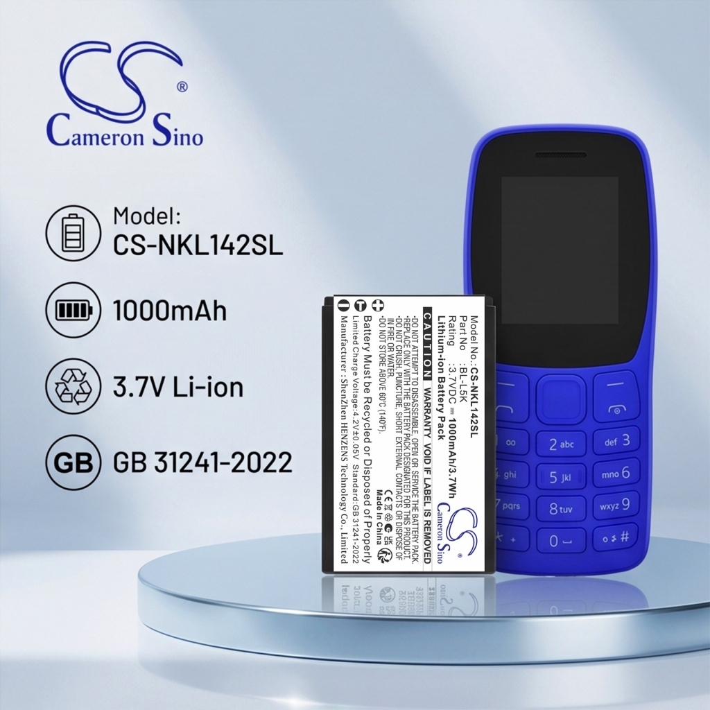 Battery compatible with Nokia CS-NKL142SL