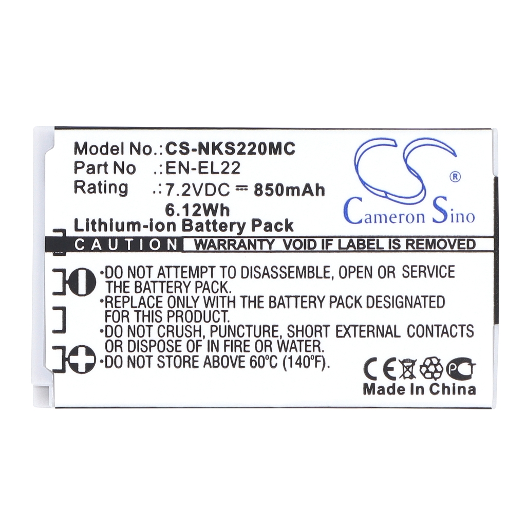 Battery Replaces NiKon EN-EL22