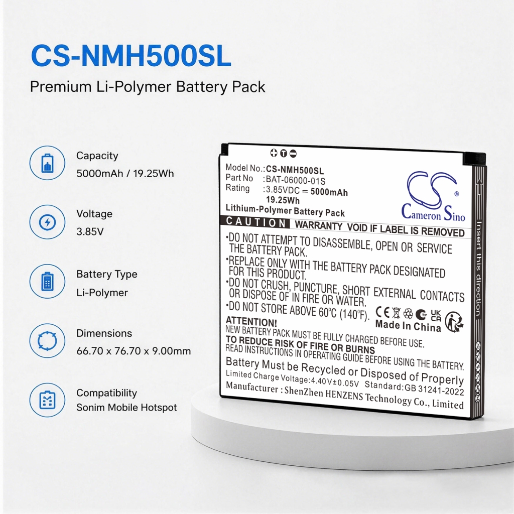 Battery compatible with Sonim CS-NMH500SL