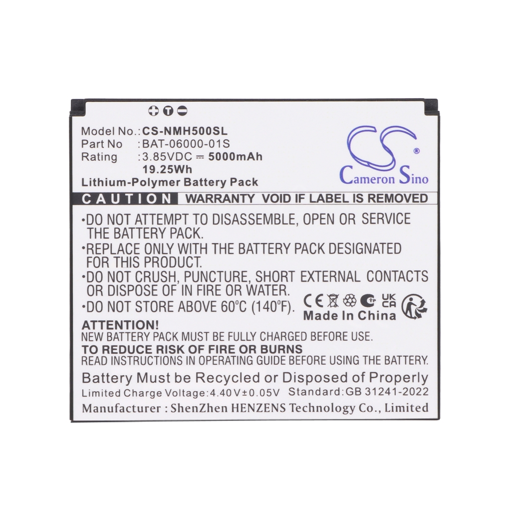 Battery compatible with Sonim CS-NMH500SL
