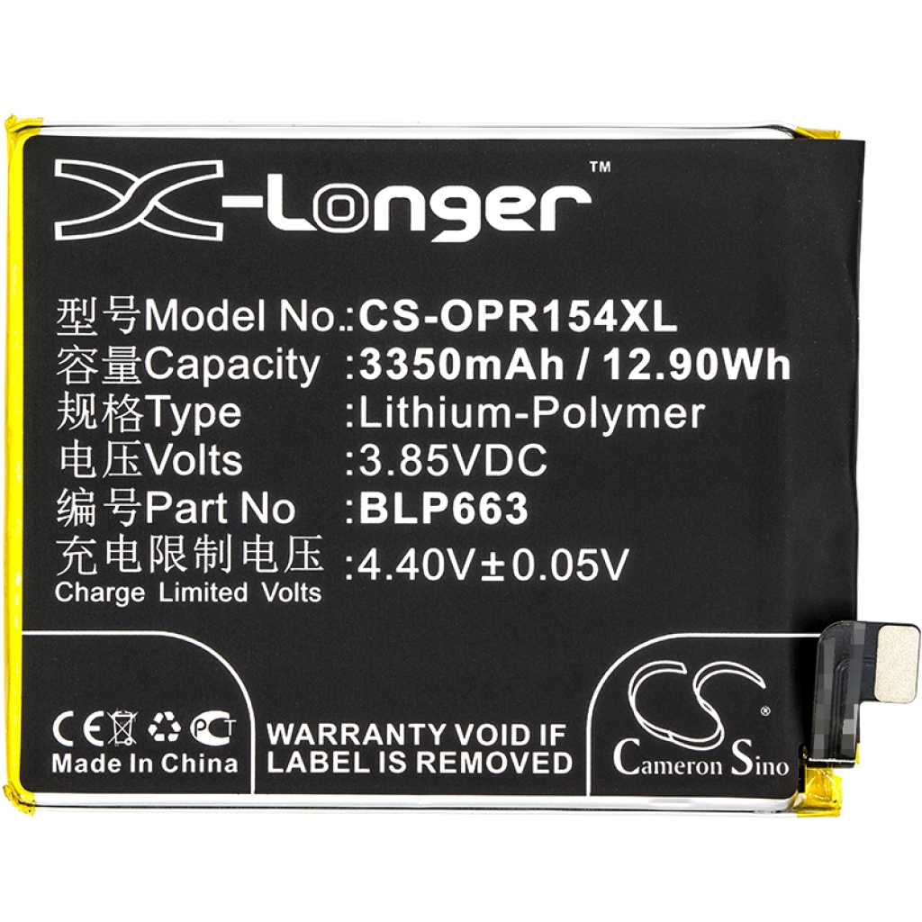 Battery compatible with OPPO CS-OPR154XL