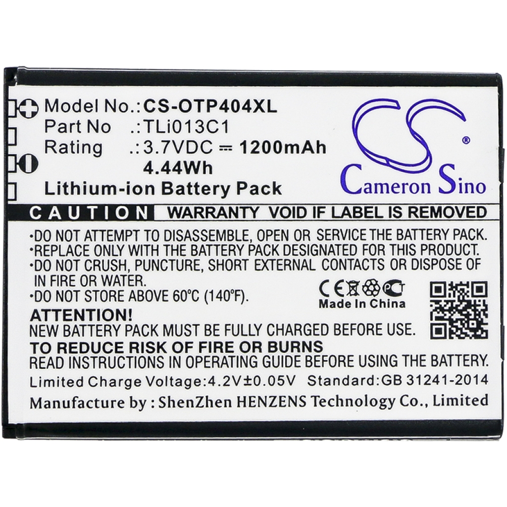 Compatible battery replacement for Alcatel TLI013C1