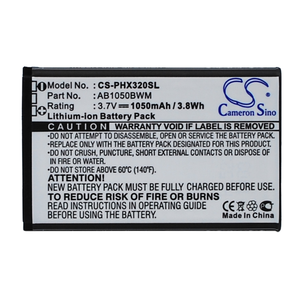 Battery compatible with Philips CS-PHX320SL