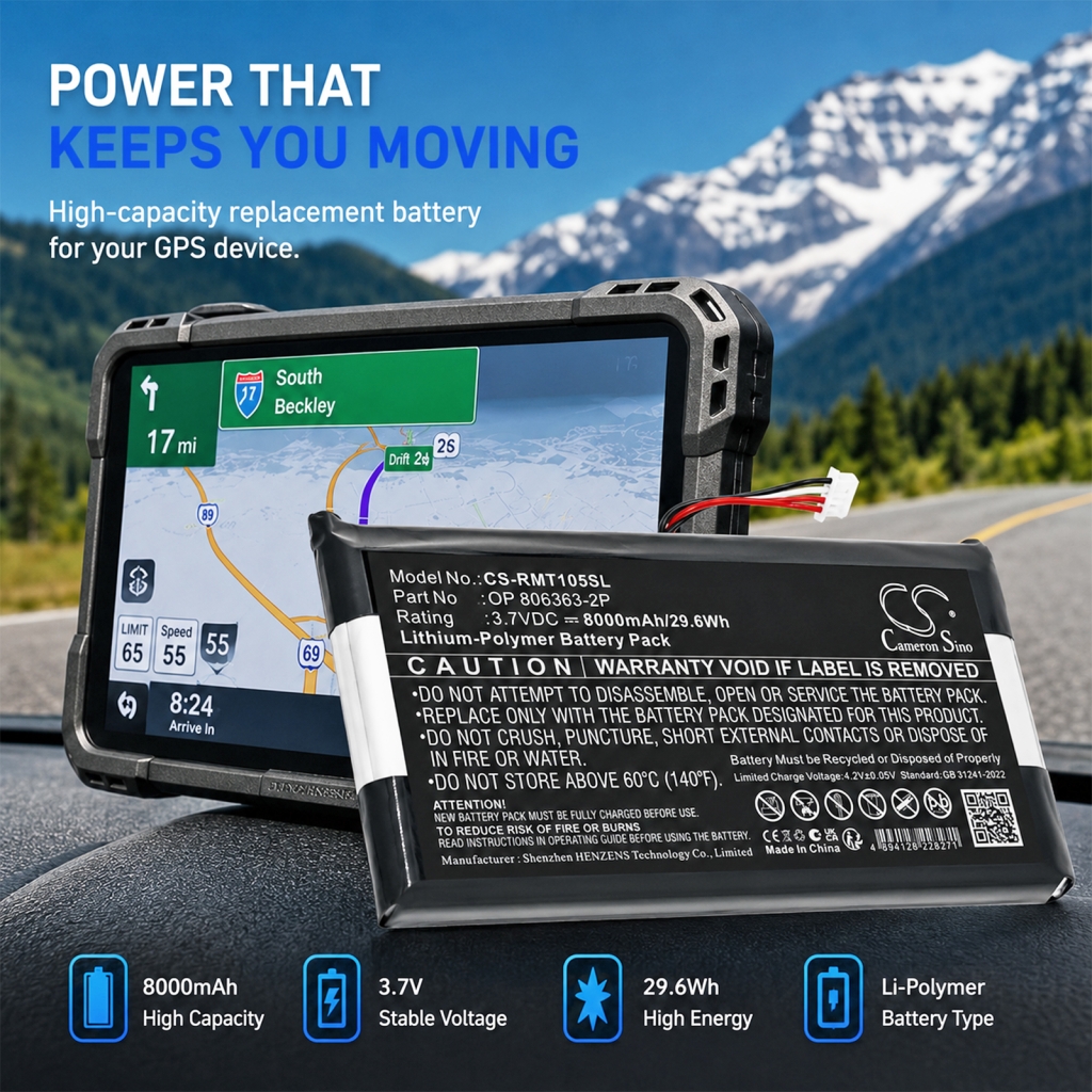 Batteries compatible with RAND McNally TND-1050 TND-1050 CS-RMT105SL